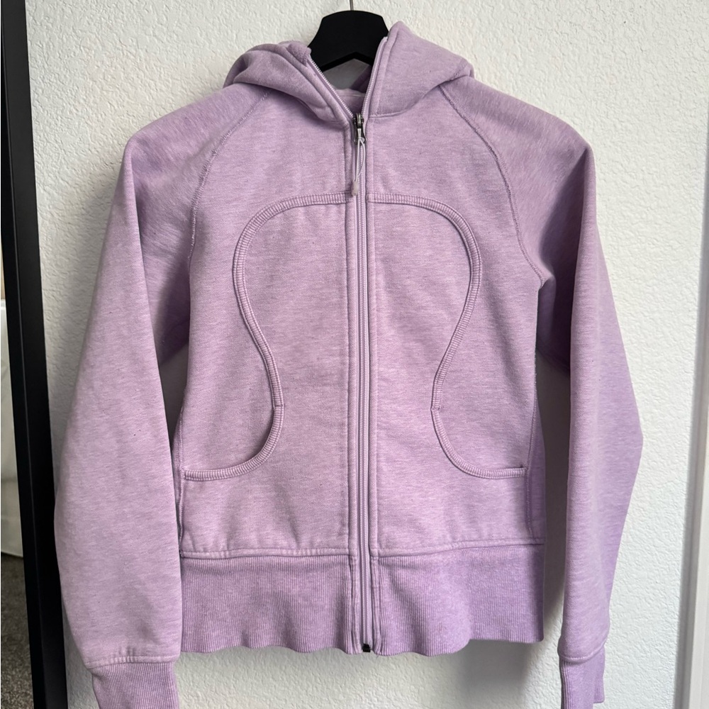 Lululemon Scuba Zip-Up Hoodie Jacket in Heathered Lavender/Purple - Size 4